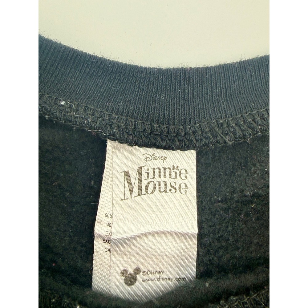 Disney Minnie Mouse Kids Black Graphic Sweatshirt Size 6 Sassy Bold Iconic - Picture 5 of 7